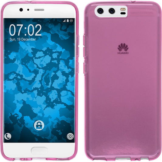 PhoneNatic Case kompatibel mit Huawei P10 Plus - rosa Silikon Hülle transparent Cover