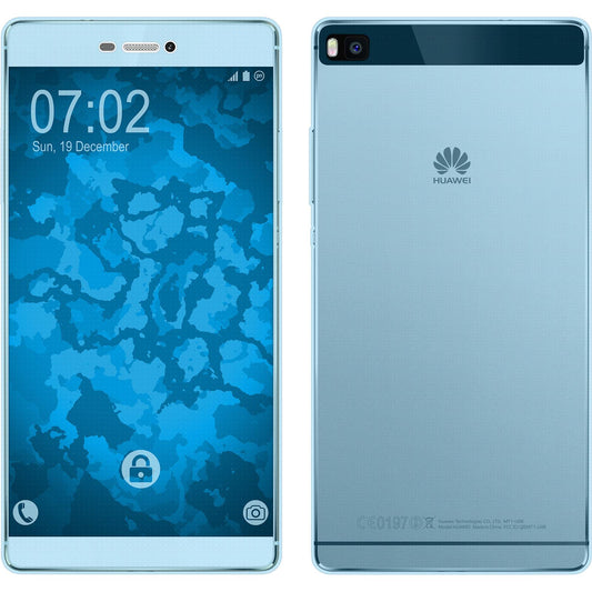 PhoneNatic Case kompatibel mit Huawei P8 - hellblau Silikon Hülle 360∞ Fullbody Cover
