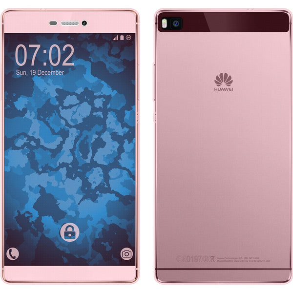 PhoneNatic Case kompatibel mit Huawei P8 - rosa Silikon Hülle 360∞ Fullbody Cover