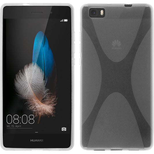 PhoneNatic Case kompatibel mit Huawei P8 Lite 2015 (1.Gen.) - clear Silikon Hülle X-Style + 2 Schutzfolien