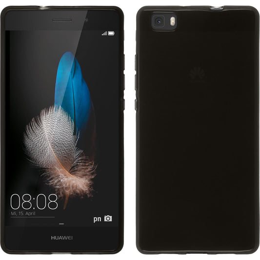 PhoneNatic Case kompatibel mit Huawei P8 Lite 2015 (1.Gen.) - schwarz Silikon Hülle transparent + 2 Schutzfolien