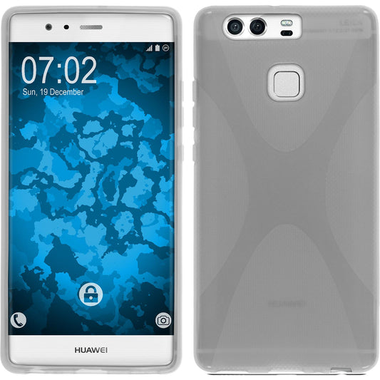 PhoneNatic Case kompatibel mit Huawei P9 - clear Silikon Hülle X-Style + 2 Schutzfolien