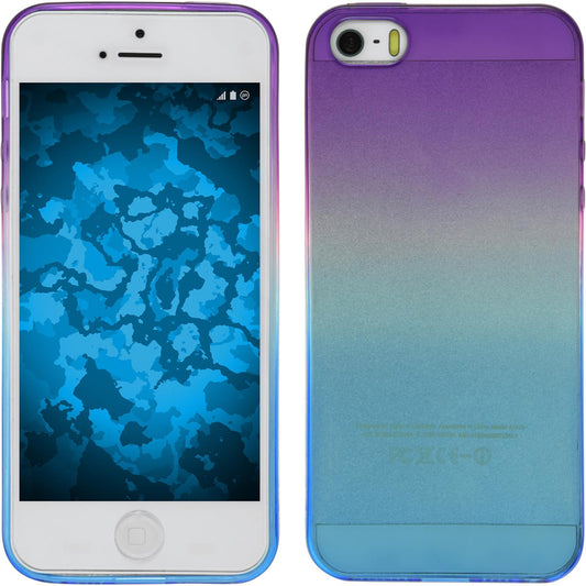 PhoneNatic Case kompatibel mit Apple iPhone 5 / 5s / SE - Design:04 Silikon Hülle OmbrË + 2 Schutzfolien
