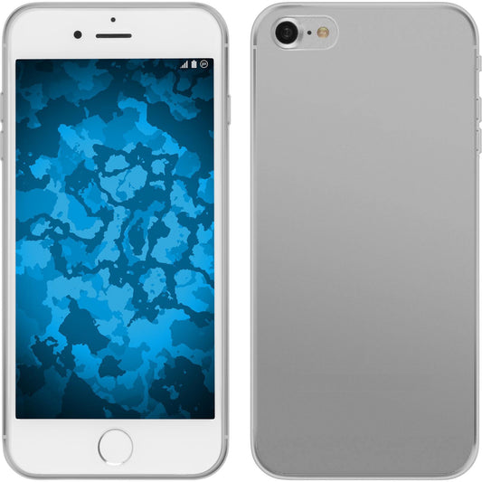 PhoneNatic Case kompatibel mit Apple iPhone 8 - clear Silikon Hülle Slimcase + 2 Schutzfolien