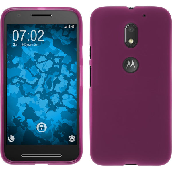 PhoneNatic Case kompatibel mit Lenovo Moto E3 - pink Silikon Hülle matt + 2 Schutzfolien