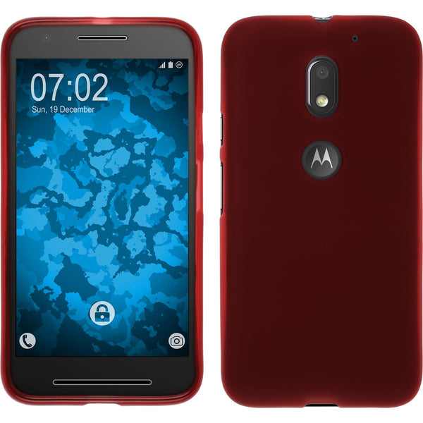 PhoneNatic Case kompatibel mit Lenovo Moto E3 - rot Silikon Hülle matt + 2 Schutzfolien