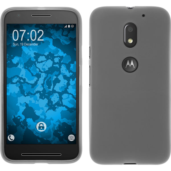 PhoneNatic Case kompatibel mit Lenovo Moto E3 - weiß Silikon Hülle matt + 2 Schutzfolien