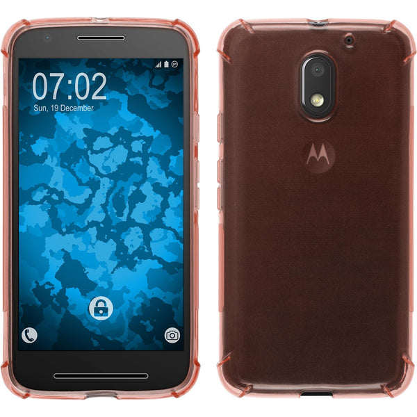 PhoneNatic Case kompatibel mit Lenovo Moto E3 - orange Silikon Hülle ShockProof + 2 Schutzfolien