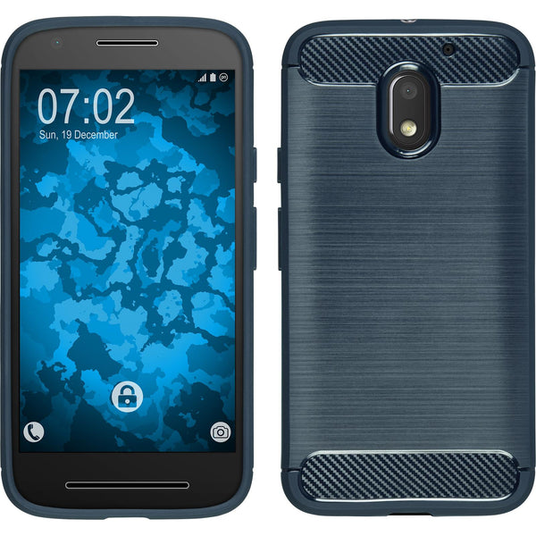 PhoneNatic Case kompatibel mit Lenovo Moto E3 - blau Silikon Hülle Ultimate + 2 Schutzfolien
