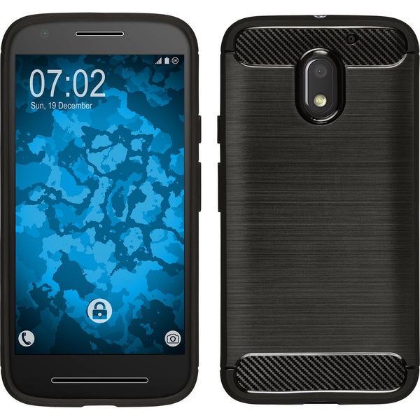 PhoneNatic Case kompatibel mit Lenovo Moto E3 - grau Silikon Hülle Ultimate + 2 Schutzfolien