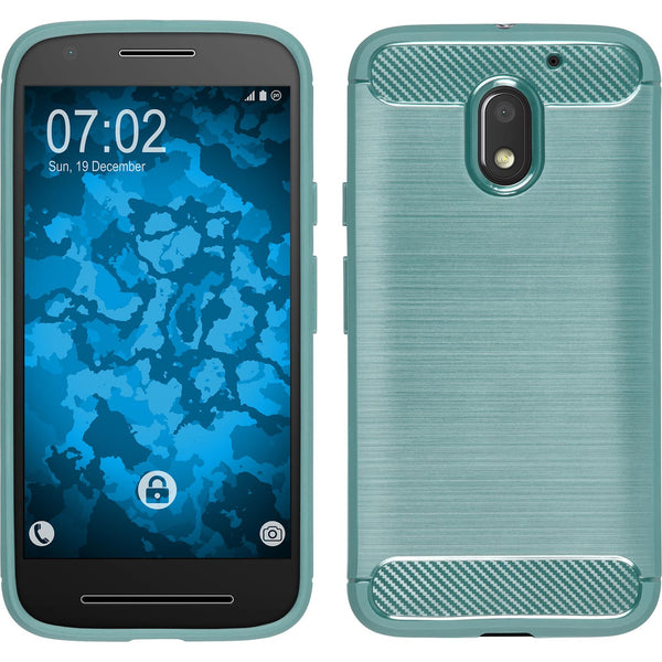 PhoneNatic Case kompatibel mit Lenovo Moto E3 - türkis Silikon Hülle Ultimate + 2 Schutzfolien