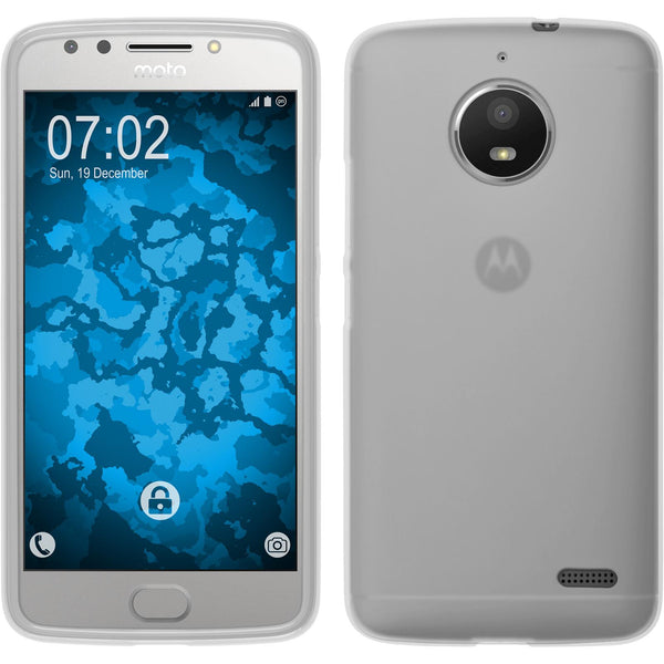 PhoneNatic Case kompatibel mit Lenovo Moto E4 (EU Version) - weiﬂ Silikon Hülle matt + 2 Schutzfolien