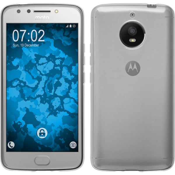 PhoneNatic Case kompatibel mit Lenovo Moto E4 (EU Version) - Crystal Clear Silikon Hülle transparent + 2 Schutzfolien