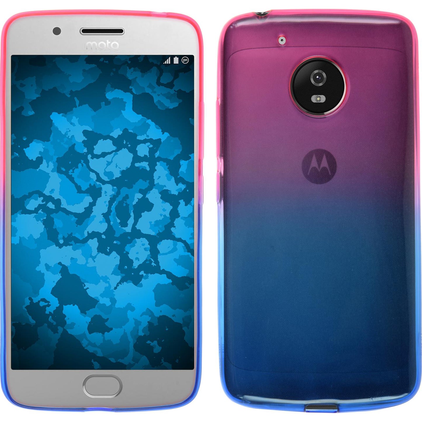 PhoneNatic Case kompatibel mit Lenovo Moto G5 - Design:06 Silikon Hülle OmbrË + 2 Schutzfolien