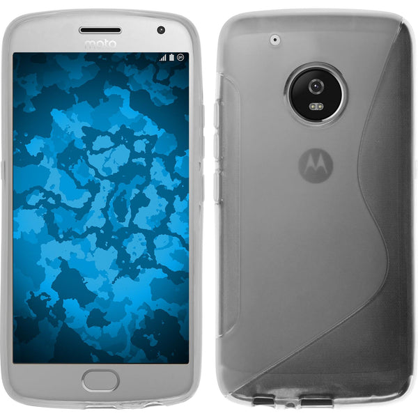 PhoneNatic Case kompatibel mit Lenovo Moto G5 Plus - clear Silikon Hülle S-Style + 2 Schutzfolien