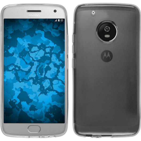PhoneNatic Case kompatibel mit Lenovo Moto G5 Plus - Crystal Clear Silikon Hülle transparent + 2 Schutzfolien