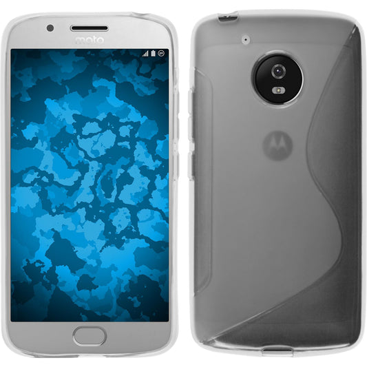 PhoneNatic Case kompatibel mit Lenovo Moto G5 - clear Silikon Hülle S Style + 2 Schutzfolien