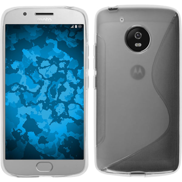 PhoneNatic Case kompatibel mit Lenovo Moto G5 - clear Silikon Hülle S Style + 2 Schutzfolien