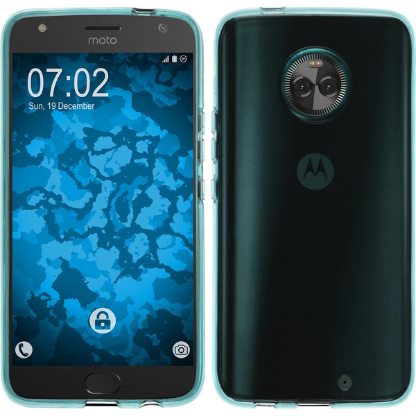 PhoneNatic Case kompatibel mit Lenovo Moto X4 - türkis Silikon Hülle transparent Cover