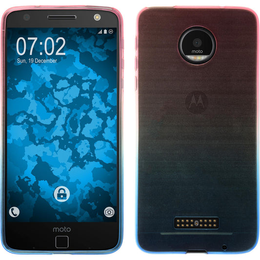 PhoneNatic Case kompatibel mit Lenovo Moto Z - Design:06 Silikon Hülle OmbrË + 2 Schutzfolien