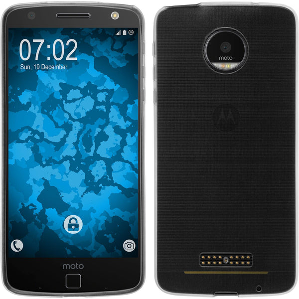 PhoneNatic Case kompatibel mit Lenovo Moto Z - clear Silikon Hülle Slimcase + 2 Schutzfolien