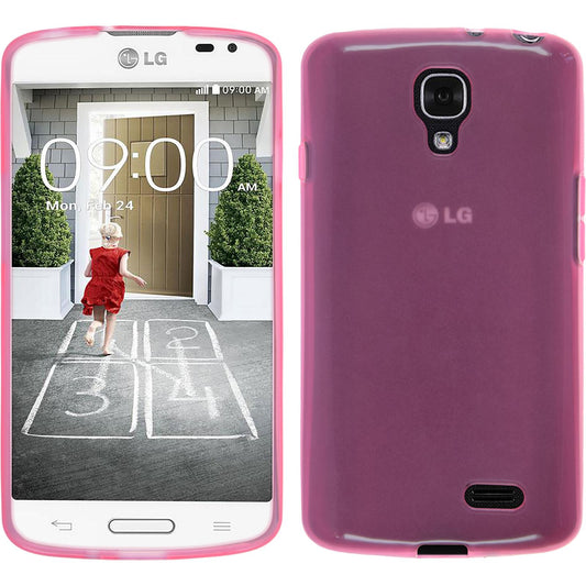 PhoneNatic Case kompatibel mit LG F70 - rosa Silikon Hülle transparent + 2 Schutzfolien