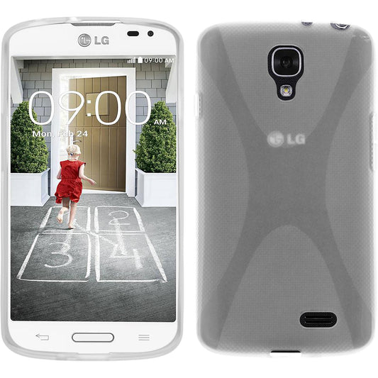 PhoneNatic Case kompatibel mit LG F70 - clear Silikon Hülle X-Style + 2 Schutzfolien