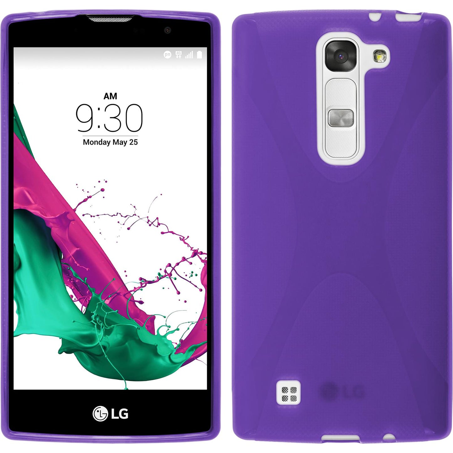PhoneNatic Case kompatibel mit LG G4c - lila Silikon Hülle X-Style + 2 Schutzfolien