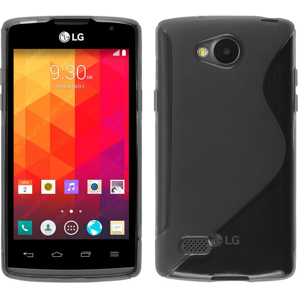 PhoneNatic Case kompatibel mit LG Joy - grau Silikon Hülle S-Style + 2 Schutzfolien