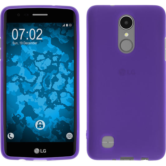 PhoneNatic Case kompatibel mit LG K8 2017 - lila Silikon Hülle matt + 2 Schutzfolien