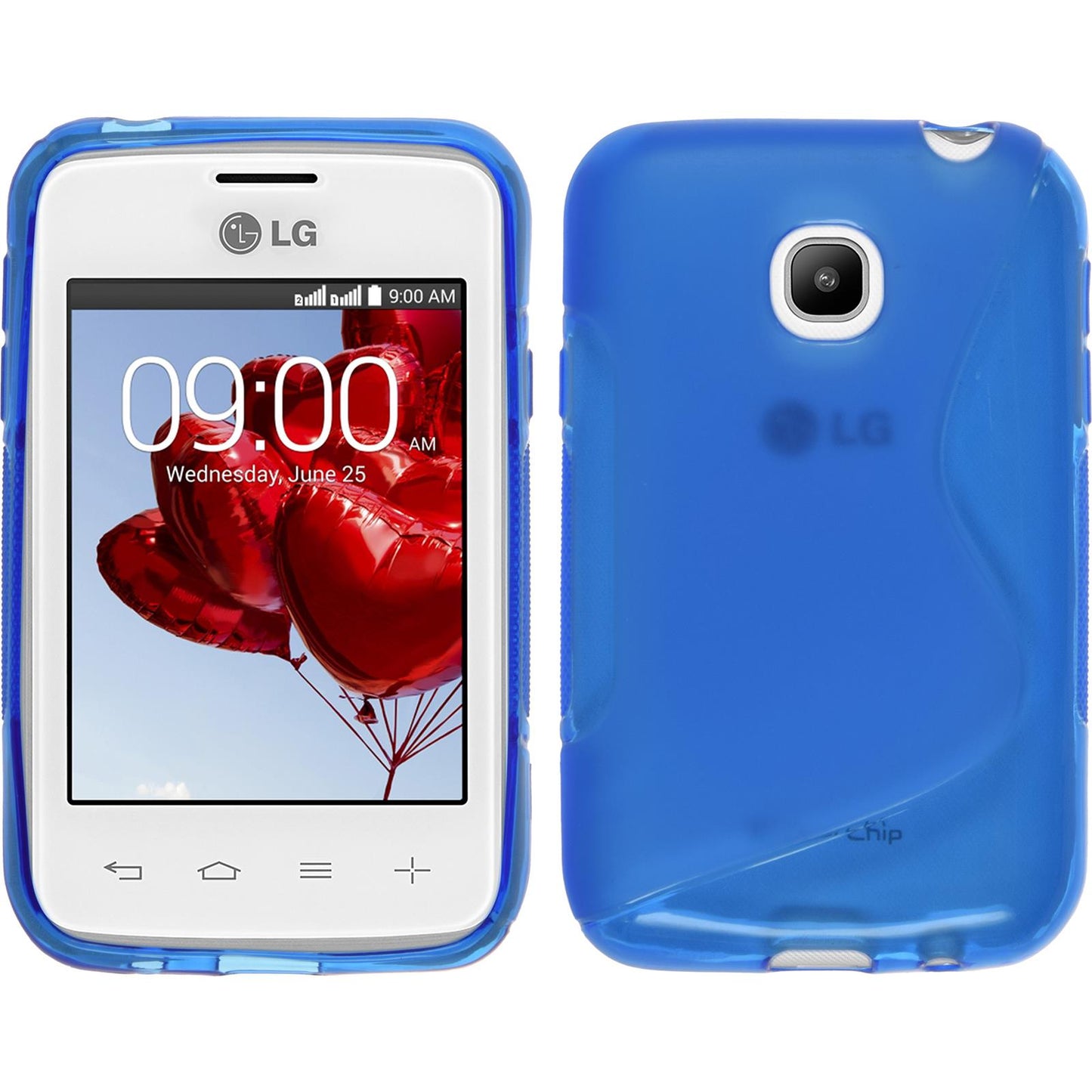 PhoneNatic Case kompatibel mit LG L20 - blau Silikon Hülle S-Style + 2 Schutzfolien