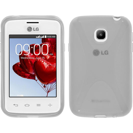 PhoneNatic Case kompatibel mit LG L20 - clear Silikon Hülle X-Style + 2 Schutzfolien