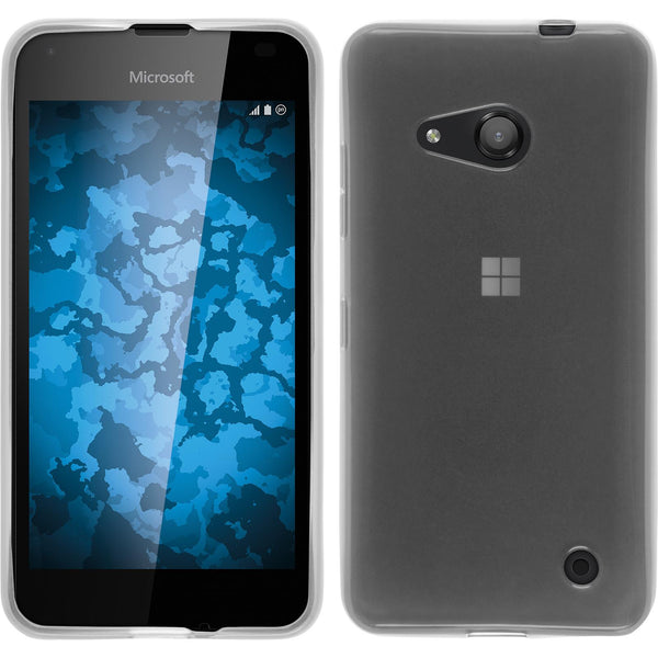 PhoneNatic Case kompatibel mit Microsoft Lumia 550 - weiß Silikon Hülle transparent + 2 Schutzfolien