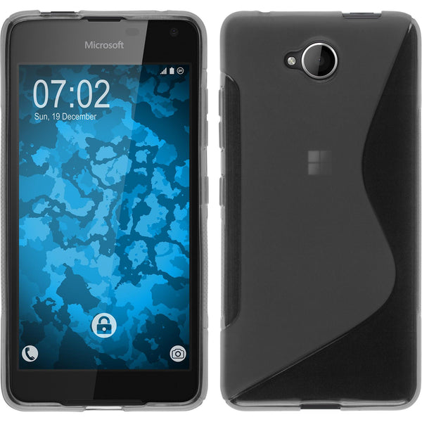 PhoneNatic Case kompatibel mit Microsoft Lumia 650 - grau Silikon Hülle S-Style Cover