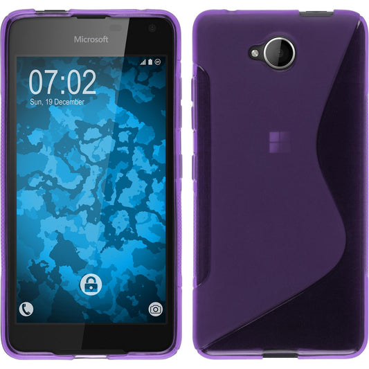PhoneNatic Case kompatibel mit Microsoft Lumia 650 - lila Silikon Hülle S-Style Cover