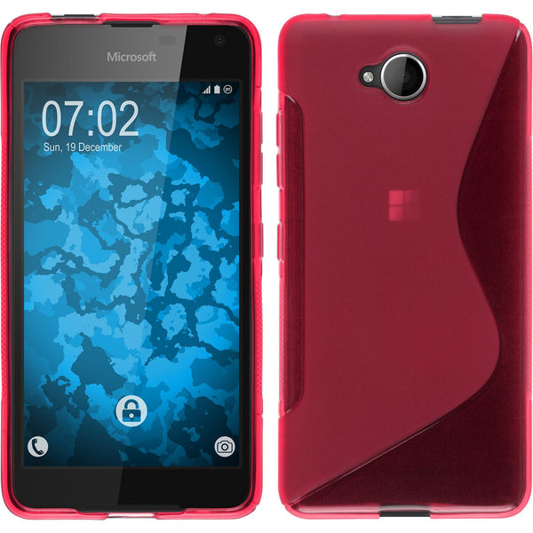 PhoneNatic Case kompatibel mit Microsoft Lumia 650 - pink Silikon Hülle S-Style Cover