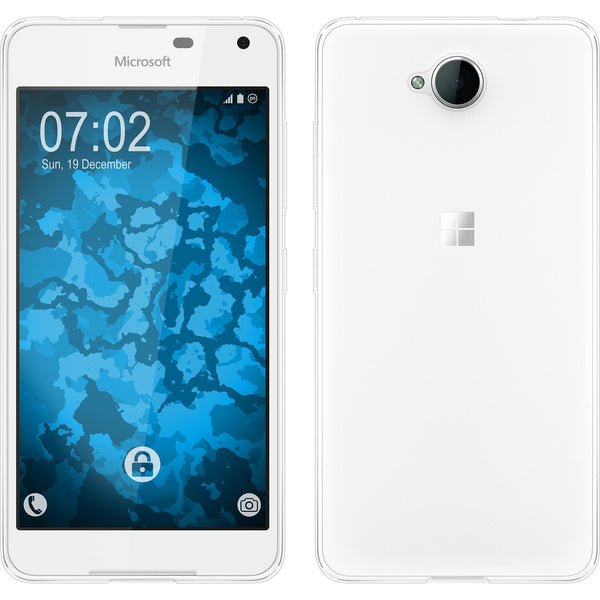 PhoneNatic Case kompatibel mit Microsoft Lumia 650 - Crystal Clear Silikon Hülle transparent + 2 Schutzfolien