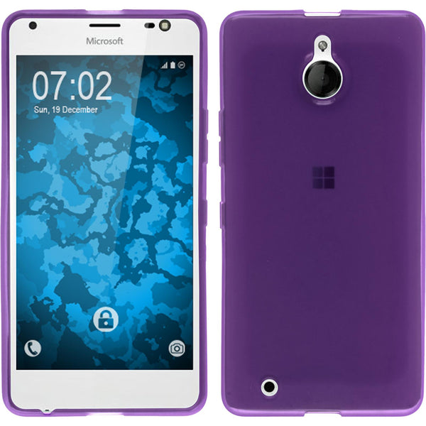 PhoneNatic Case kompatibel mit Microsoft Lumia 850 - lila Silikon Hülle transparent Cover