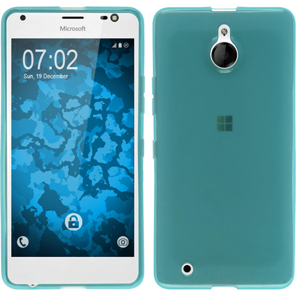 PhoneNatic Case kompatibel mit Microsoft Lumia 850 - türkis Silikon Hülle transparent Cover