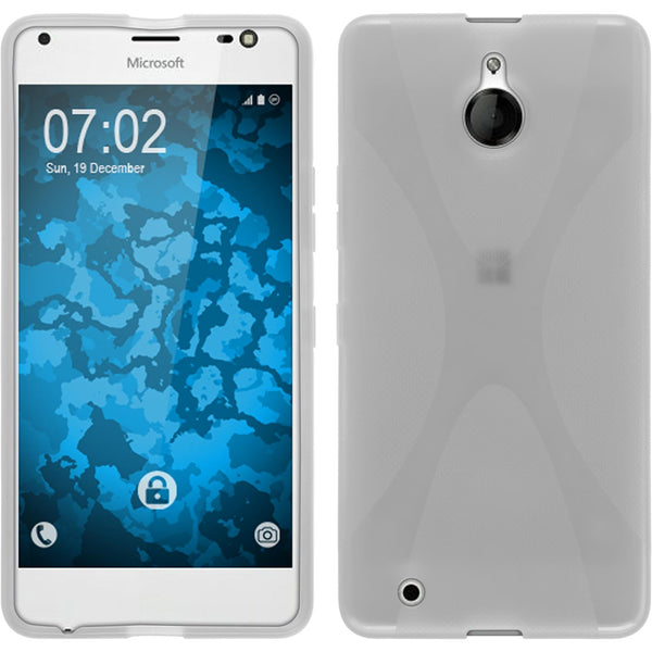 PhoneNatic Case kompatibel mit Microsoft Lumia 850 - clear Silikon Hülle X-Style Cover