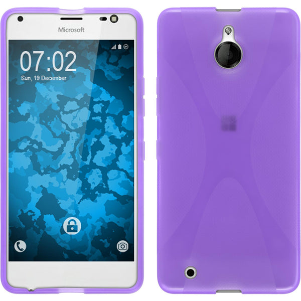 PhoneNatic Case kompatibel mit Microsoft Lumia 850 - lila Silikon Hülle X-Style Cover