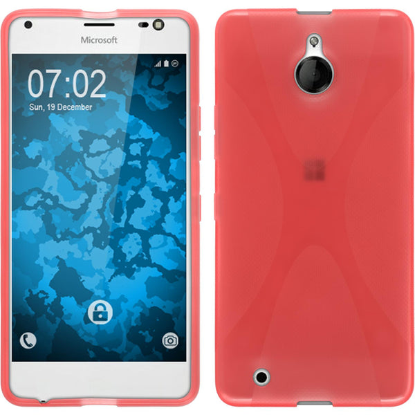 PhoneNatic Case kompatibel mit Microsoft Lumia 850 - rot Silikon Hülle X-Style Cover