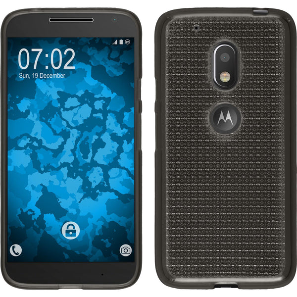 PhoneNatic Case kompatibel mit Motorola Moto G4 Play - grau Silikon Hülle Iced + 2 Schutzfolien