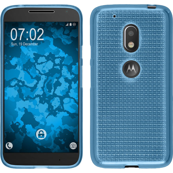 PhoneNatic Case kompatibel mit Motorola Moto G4 Play - hellblau Silikon Hülle Iced + 2 Schutzfolien