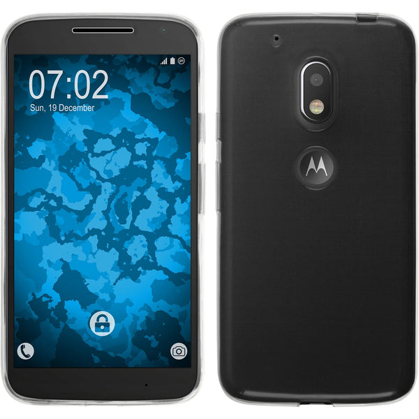 PhoneNatic Case kompatibel mit Motorola Moto G4 Play - clear Silikon Hülle Slimcase + 2 Schutzfolien