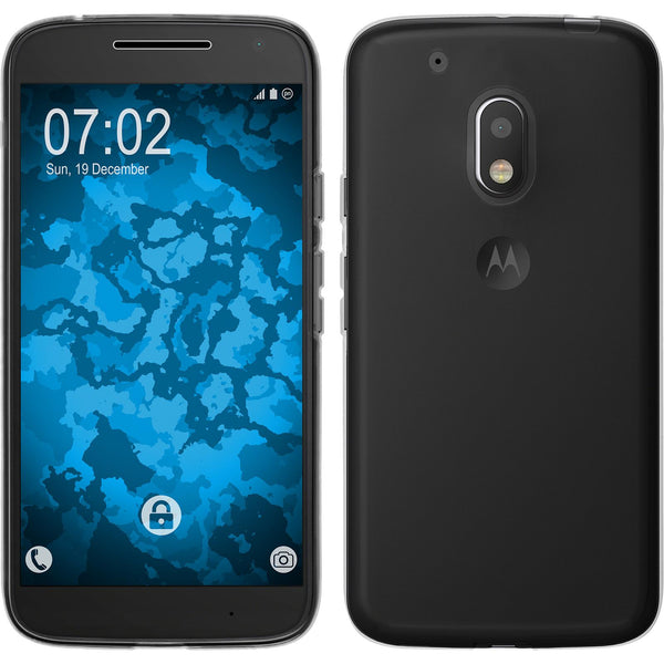 PhoneNatic Case kompatibel mit Motorola Moto G4 Play - Crystal Clear Silikon Hülle transparent + 2 Schutzfolien