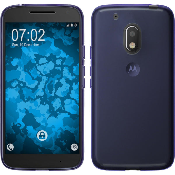 PhoneNatic Case kompatibel mit Motorola Moto G4 Play - lila Silikon Hülle transparent + 2 Schutzfolien