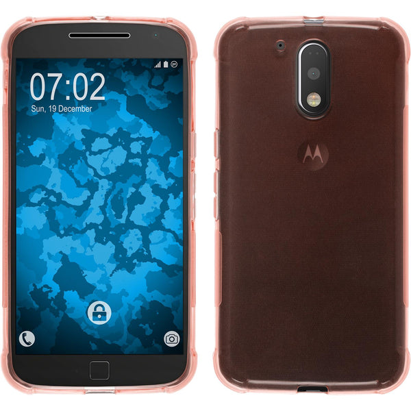 PhoneNatic Case kompatibel mit Motorola Moto G4 Plus - orange Silikon Hülle ShockProof + 2 Schutzfolien