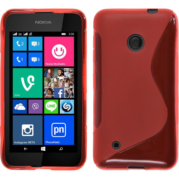 PhoneNatic Case kompatibel mit  Nokia Lumia 530 - rot Silikon Hülle S-Style Cover