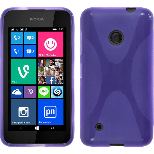 PhoneNatic Case kompatibel mit  Nokia Lumia 530 - lila Silikon Hülle X-Style Cover